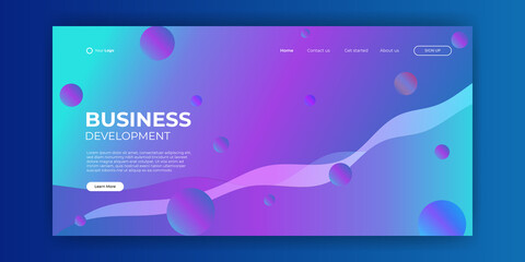 Trendy abstract design template with 3d flow shapes. Dynamic gradient composition. Applicable for landing pages, covers, brochures, flyers, presentations, banners. Vector illustration.