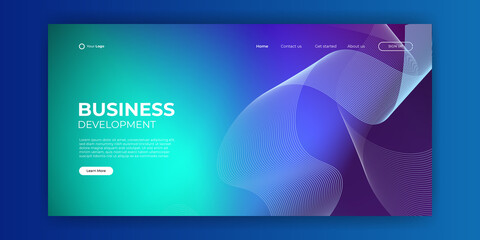 Trendy abstract geometric background for your landing page design. Minimal background for for website designs. Creative horizontal website. Corporate landing page block vector illustration template.
