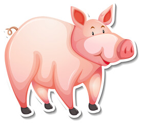 Pig farm animal cartoon sticker