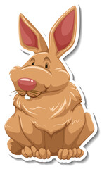 Rabbit cartoon character on white background