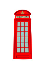 Vector illustration of a traditional British red phone box