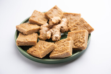 Aale pak or Adrak Barfi or Ginger Burfi