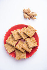 Aale pak or Adrak Barfi or Ginger Burfi