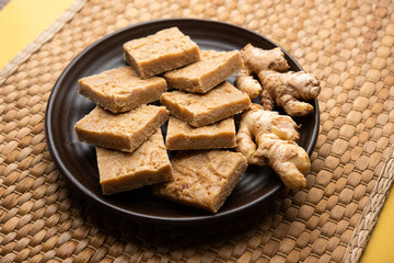 Aale pak or Adrak Barfi or Ginger Burfi