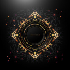 Luxury golden circles on dark background