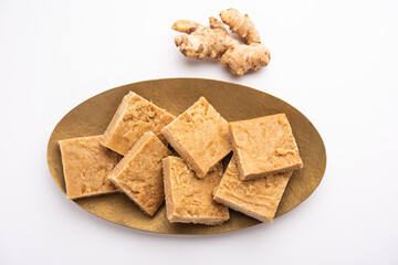 Aale pak or Adrak Barfi or Ginger Burfi