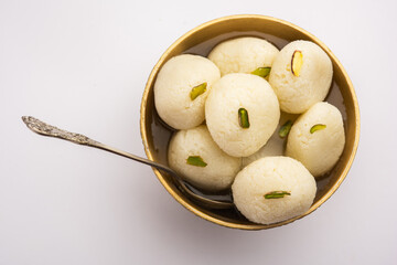 Rasgulla or rosogulla sweet from India
