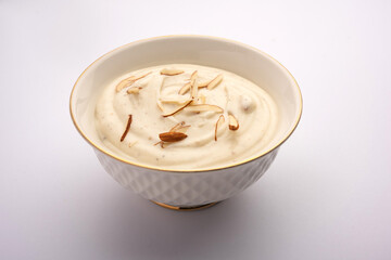 Shrikhand is an indian dessert made with milk