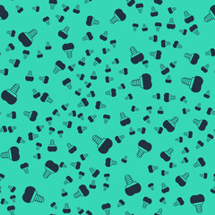 Black Dental implant icon isolated seamless pattern on green background. Vector