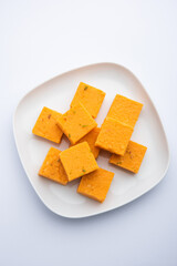 Orange barfi or pastry