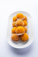 Motichoor Laddoo or bundi laddu
