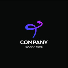 Fototapeta premium logo letter T and arrows. Transfer initial files T. vector illustration of arrows marking the sender of the file. suitable for applications, internet, signs and others