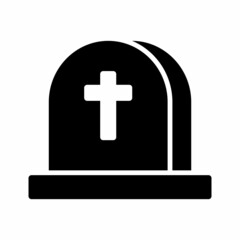 Funeral Gravestone Icon Design Vector Template Illustration