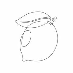 Lemon. One line drawing. Vector lemon in line style