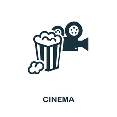 Cinema icon. Monochrome sign from big city life collection. Creative Cinema icon illustration for web design, infographics and more