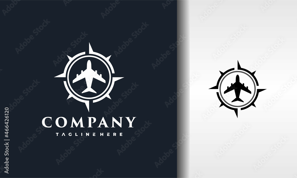 Canvas Prints airplane compass logo