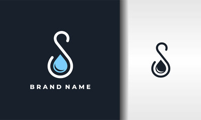 letter S water drop logo