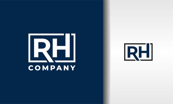 letter RH square logo