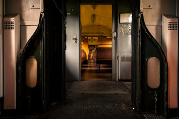Old historic railway, a nostalgic wagon, a retro train, locomotive