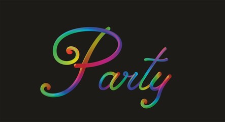 Colofrul typography of the word Party. Vector illustration. EPS10.