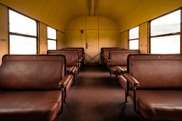 Old historic railway, a nostalgic wagon, a retro train, locomotive