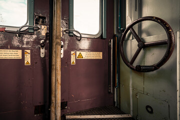 Old historic railway, a nostalgic wagon, a retro train, locomotive