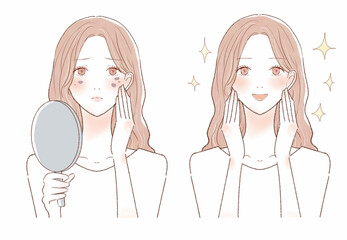 シミに悩む女性のビフォーアフター