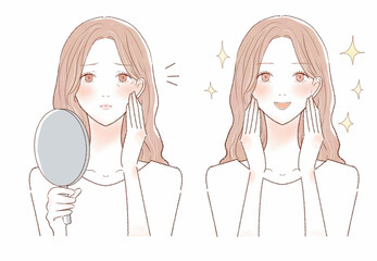 小じわに悩む女性のビフォーアフター