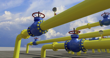 Equipment of the gas energy station , 3D rendering