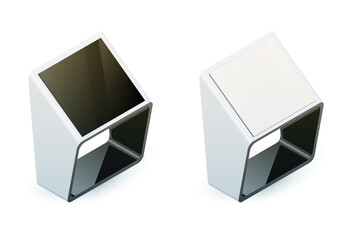 Fototapeta premium Realistic vector interactive information kiosk, terminal, stand