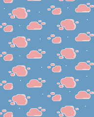 modern bright pattern with geometric clouds