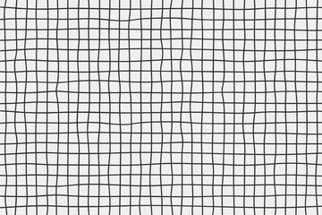 Hand drawn grid pattern background on a white background. Vector illustration