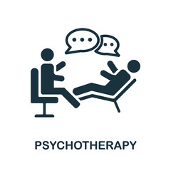 Psychotherapy icon. Monochrome sign from psychotherapy collection. Creative Psychotherapy icon illustration for web design, infographics and more