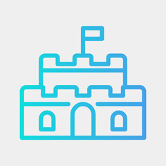 Castle icon vector illustration in gradient style about summer, use for website mobile app presentation