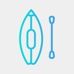 Canoe icon vector illustration in gradient style about summer, use for website mobile app presentation