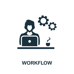 Workflow icon. Monochrome sign from project development collection. Creative Workflow icon illustration for web design, infographics and more