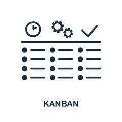 Kanban icon. Monochrome sign from project development collection. Creative Kanban icon illustration for web design, infographics and more