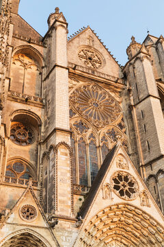 France, Cher, Bourges, Facade ofBourgesCathedral