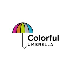 Clean and clear logo about colorful umbrella.
EPS 10, Vector.
