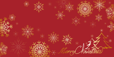 Winter holiday , Christmas day background. Christmas Holiday graphics for web, banner, design. Vector illustration. 
Christmas banner design decoration with snow flakes and Merry Christmas lettering.