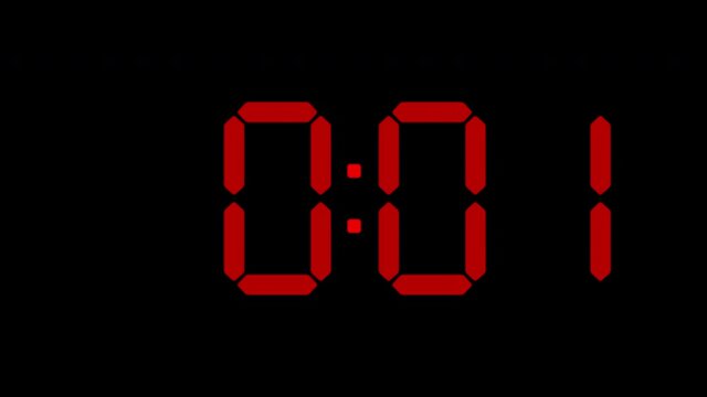 Digital Time Classic Red Series From 0 00 To 0 01
Exact Time Series 
Alarm Clock Front Camera Close Up 
Creative And Customizable Movie, Film, Video Asset 
