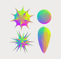 Virus, sphere and crystal made of cubes. Element for design. Art geometric primitive. Voxel art. 3D vector illustration for flyer, presentation, brochure or cover.