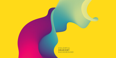 3D abstract wavy background with modern gradient colors. Motion sound wave. Vector illustration for banner, flyer, brochure, booklet, presentation or websites design.