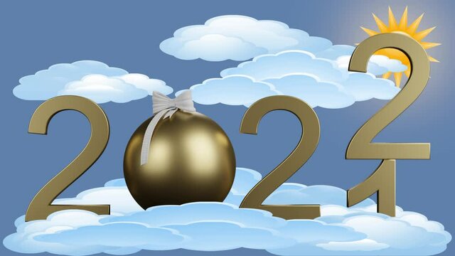Filmato. Illustrazione 3D. Anno nuovo 2022. Capodanno 2022 in numeri. Il 2022 sostituisce il 2021..
