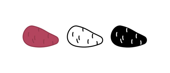 yam sweet potato food icon vector for websites