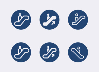 Escalator, elevator vector icon. Public navigation vector illustration.