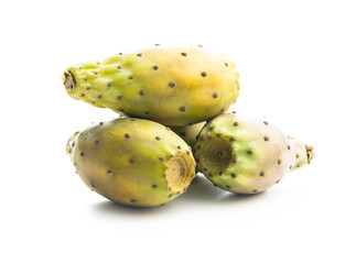 Raw prickly pears. Opuntia or indian fig cactus.