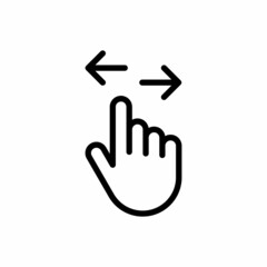 swipe left and right hand gesture line art vector icon for websites