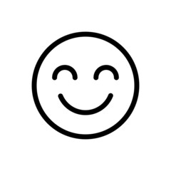 Cute smile face thin line icon vector 
