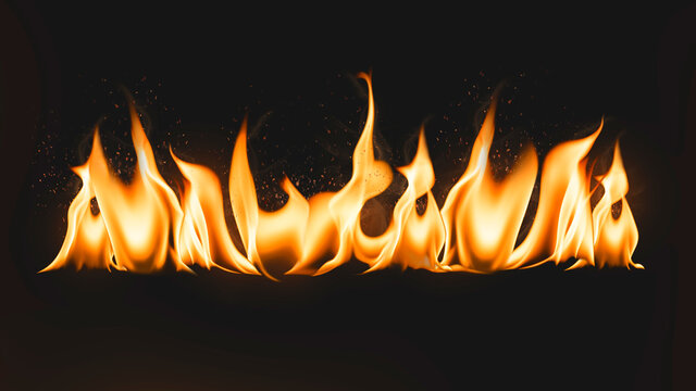 Burning flame desktop wallpaper, realistic fire image